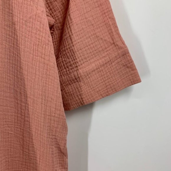 Nordstrom Women's Gauze Cotton Collared Half Sleeve Maxi Dress Size XL - Picture 5 of 13